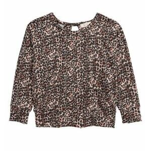 Walking On Sunshine Girls Twist‎ Back Pullover In Leopard Pink Size 5 MSRP $32
